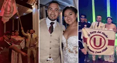 Peruana sorprende a su esposo con barra de la 'U' en el día de su boda: hinchas cremas de corazón