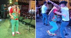 ¡Se lució! Chechito se puso un pañuelo, chaleco y sacó sus mejores pasos de huaylash en Huancayo