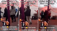 Peruana que trabaja en Chile lleva a adulta mayor a una pollada y la hace bailar cumbia de Néctar