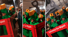 Se disfrazan de botellas de cerveza y caminan por calles cantando 'Cervecero': “Las chelas de Halloween”