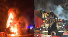 San Isidro: tráiler de carga se incendia en plena avenida Pershing