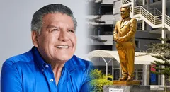 UCV devela estatua dorada en tamaño real de César Acuña y usuarios reaccionan: "Plata como cancha"