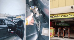 Ladrones rompen lunas y vacían camioneta en estacionamiento de Metro