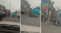 Manubrio de una moto sorprende a conductores en calle de Lima y afirman: “Qué fue mano”
