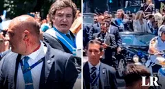 Agreden a Javier Milei: lanzan botellazo y hieren a miembro de seguridad durante asunción