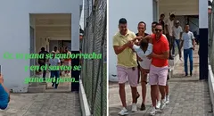 Hombre bebe de más en fiesta de Navidad, gana un pavo en sorteo y sus amigos lo llevan a recibir su premio
