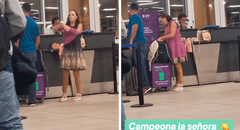 Mujer saca ropa de su maleta y se la pone encima para evitar pagar sobrecosto en aeropuerto del Perú