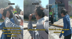 Joven acude a dar examen a la UNSA con el cabello suelto y mamás le hacen peinado loco en la entrada