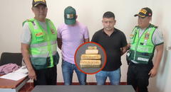 Detienen a 2 hombres con 4 lingotes de oro valorizados en casi 2,5 millones de soles en Piura