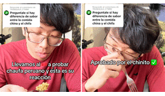 Turista asiático prueba por primera vez arroz chaufa y su reacción se vuelve viral: ¿chino o peruano?
