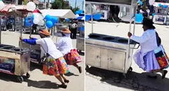 Emolienteras participaron en duelo de carretillas y dicen: “Se ve que ganan más que un ingeniero”