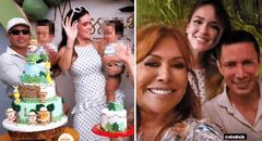 Renzo Costa: así fue la lujosa fiesta que hizo por el primer año de sus hijos a la que asistió Magaly Medina