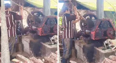 Perrito bebe jugo que trabajadores extraen de la caña de azúcar y le dicen: “Hace control de calidad”