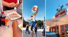 Peruano visita Universal Studios en EE. UU. y sorprende al prepararse arroz con atún en patio de comidas