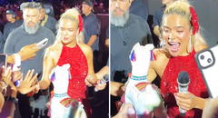 Karol G se emociona al recibir llamita peruana como regalo durante concierto en Lima