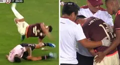 Terrible lesión del 'Tunche': a Rivera se le salió el hombro y salió llorando en el Universitario vs Boys