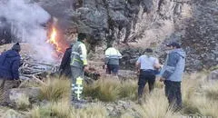 Huancavelica: conductor muere calcinado tras volcar su vehículo en el que viajaba