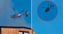 Incendio en Cercado de Lima: helicóptero de apoyo acude a siniestro para salvar a persona atrapada