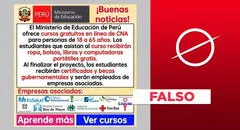 Minedu no ofrece cursos gratuitos con "becas gubernamentales" y "empleos en empresas asociadas"