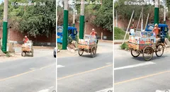 Peruano se disfraza del Chavo del 8 para vender churros en SJL y le dicen: “¿Y las aguas frescas?”