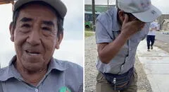 Joven apoya adulto mayor y se conmueve al conocer su historia: “Ya son 12 días que perdí a mi esposa”
