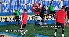 Árbitro se cuelga de pared para no interrumpir pichanga y en TikTok dicen: “Ni Spiderman se atrevió a tanto"