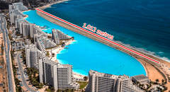 La segunda piscina más grande del mundo está en América Latina: tiene 1 km de largo y se llena con 66 millones de galones