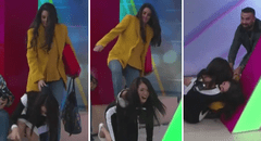 Jazmín Pinedo y Rebeca Escribens cayeron al piso EN VIVO tras incidente con productor: ¿qué pasó?