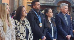 Stefano Peschiera asiste a misa de agradecimiento en las Nazarenas tras ganar bronce en París 2024