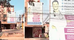 Peruano queda en shock al ver publicidad de clínica en SJL con foto de CR7 vestido de médico