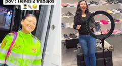 Mujer policía muestra su segundo trabajo y es felicitada en redes: “Rumbo al éxito”