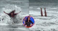 Andrea Llosa sufre grave percance en la playa mientras grababa un spot publicitario: “Así nos revuelca la vida”
