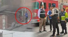Incendio en el Agustino: bomberos rescatan a menores y hombre se lanza para sobrevivir