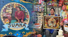 Argentinos realizan imponente mural a comerciante que vende productos de Perú: “Estoy 32 años”