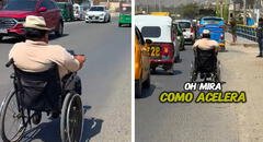 Peruano en silla de ruedas causa asombro con su velocidad en plena pista: "Listo para la Fórmula 1"