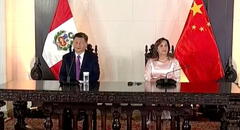 Presidente de China, Xi Jinping, y Dina Boluarte inauguraron el Megapuerto de Chancay desde el Palacio de Gobierno