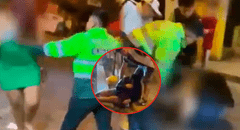 Policía es captado mientras agrede a mujeres en plena calle tras salir de una discoteca en Villa El Salvador