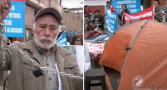 Adultos mayores se encadenan en SJM para evitar desalojo por Vía Expresa Sur: "Quieren demoler nuestras casas"