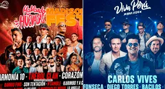 Conciertos en Lima del 13 al 15 de diciembre con Carlos Vives, Trébol Clan, Fonseca, Cuarteto de Nos y Marco Antonio Guerrero