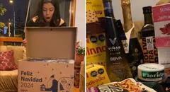 Peruana muestra su canasta navideña del BBVA y usuarios bromean: “En mi trabajo ni saludan”