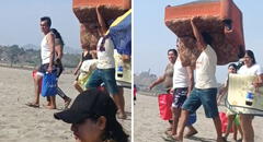 Familia peruana llevó su sofá a playa en Lima y usuarios bromean: “Los Gonzales”