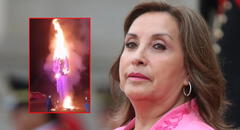 Así fue quemado el muñeco de 7 metros de Dina Boluarte en Año Nuevo: tenía su reloj Rolex