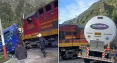 Carretera Central bloqueada: camión cisterna y tren tuvieron aparatoso choque en tramo a La Oroya