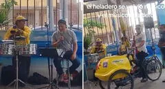 Heladero peruano sorprende al tocar los timbales y usuarios bromean: “La rumba cerca de ti”