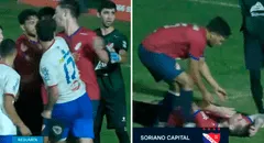 Salvaje agresión en el fútbol uruguayo: el brutal puñetazo en pleno partido que dejó a un jugador noqueado