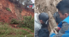 Pataz: dos adultos mayores quedan sepultados tras el derrumbe de un cerro por intensas lluvias