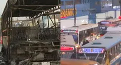 Vehículos varados por "varios minutos": intenso tráfico en Panamericana Norte luego de que bus se incendiara en SMP