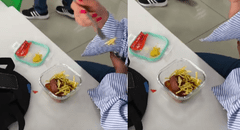 Peruana es sorprendida comiendo salchipapa con papa al hilo y se vuelve viral: "Es salchipapita"