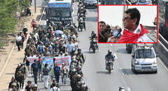 Empresa Etuchisa 'El Chino' inicia marcha desde Puente Piedra hacia el centro de Lima: "Familias tienen miedo que no regresen"