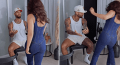 Angie Arizaga le hace atrevido baile a Jota Benz, pero sufre inesperado accidente: video es viral en redes sociales